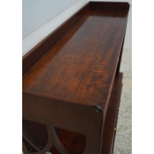 Pair Baker Chippendale Mahogany 1 Drawer Small Bookshelves For Sale - Image 9 of 18