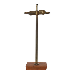 Smaller Nessen Studios Brass & Walnut Table Lamp, C. 1950