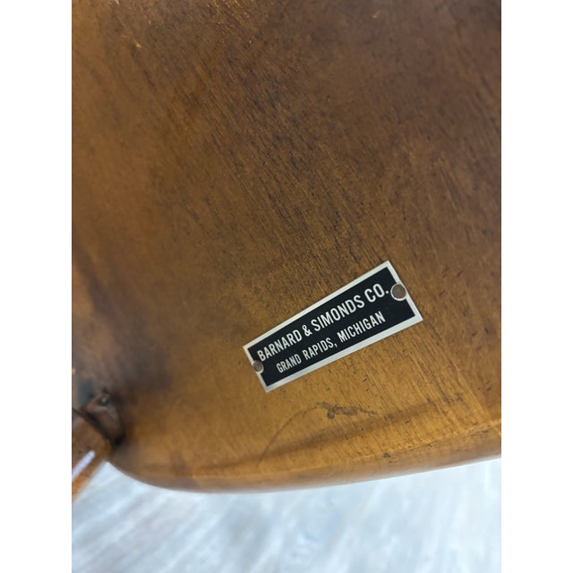 Brown Vintage Barnard & Simonds Windsor Style Solid Wood Hoop Back Arm Chairs - Pair For Sale - Image 8 of 8