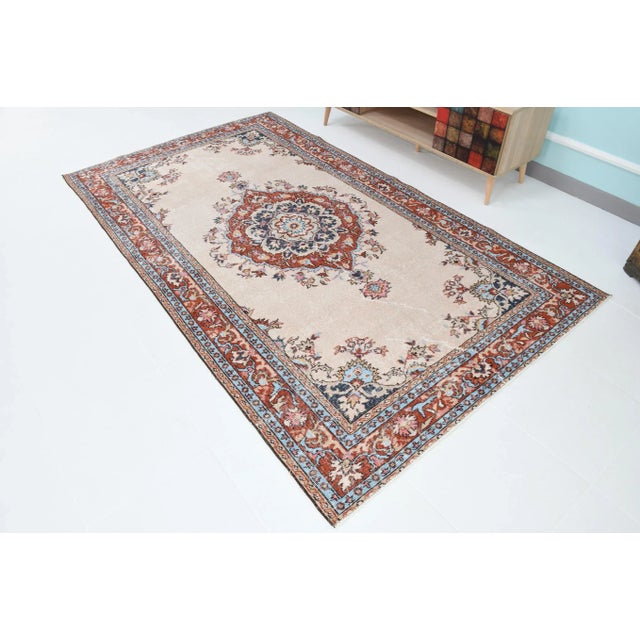 Vintage Turkish Handmade Wool Rug, 1970s For Sale - Image 4 of 16