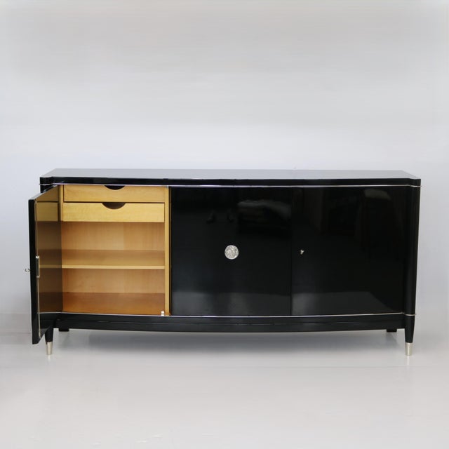 Art Deco 1930s Art Deco Ebonized Sideboard by De Coene Frères For Sale - Image 3 of 7