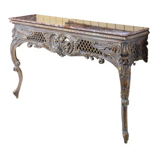 Marble Top Console Table For Sale