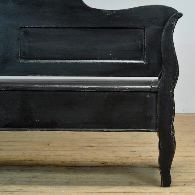 Antique Pine Drop-Top Bench, 1900s For Sale - Image 10 of 12