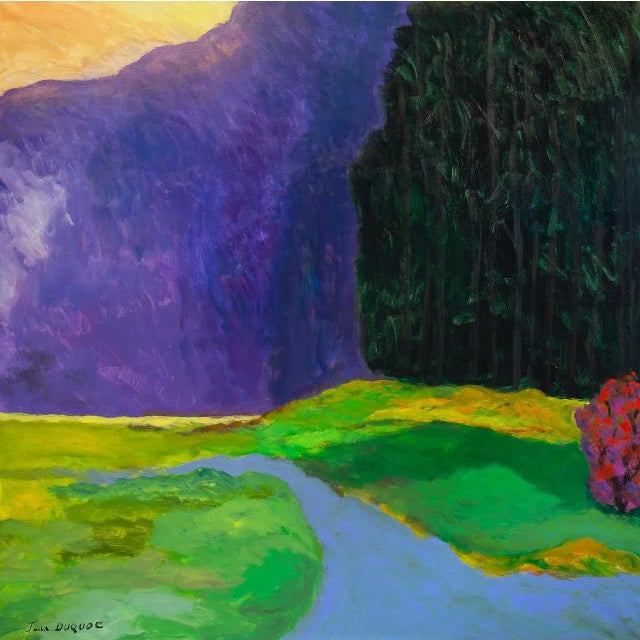 Acrylic on canvas. Unique & comes with black floater frame. This piece is attributed to the mentioned designer/maker. It...