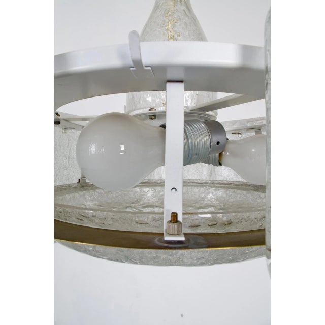 Mid-Century Ice Glass Chandelier from Doria For Sale - Image 9 of 15