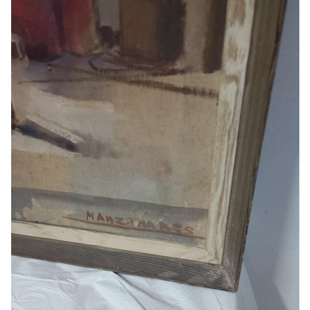 Port of Valencia, Marina, 1920s, Oil on Canvas, in Very Good conditions. Designed 1920 to 1949 This piece has an...