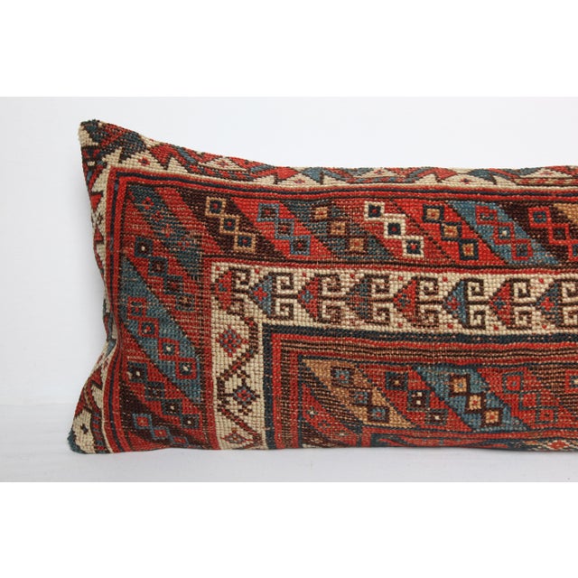 Decorative Handwoven Caucasian Lumbar Rug Pillow Cushion Cover 16'' X 44'' For Sale - Image 4 of 11