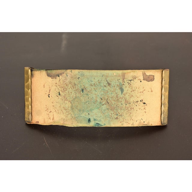 Metal Roycroft Arts & Crafts Brass Finished Hammered Copper Rocker Blotter For Sale - Image 7 of 11
