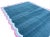 Cornflower Blue Handmade Cotton 4 Sided Scalloped Rug Celadon Blue With Cream and Pink Border - 8'x10' For Sale - Image 8 of 10