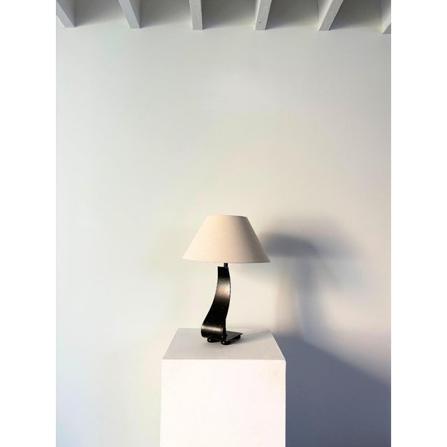 Mid-Century Modern Vintage Wrought Iron Lamps with Asymmetric Design, Set of 2 For Sale - Image 3 of 12