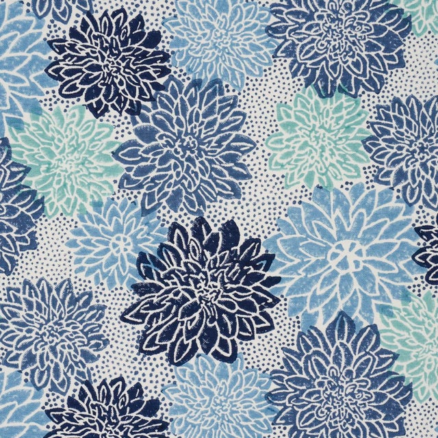Contemporary SAMPLE - Schumacher x Molly Mahon Dahlia Fabric In Blues For Sale - Image 3 of 3