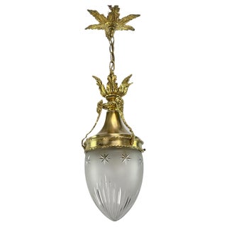 Art Nouveau Hanging Lamp in Bronze, 1890s For Sale
