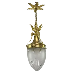 Art Nouveau Hanging Lamp in Bronze, 1890s