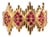 Ruby Stone & Gold Crown Adjustable Statement Ring, One Size Fits Most For Sale