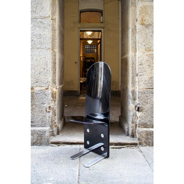 Black Pellicano Chairs by Luigi Saccardo for Arrmet, 1970s, Set of 12 For Sale - Image 8 of 8