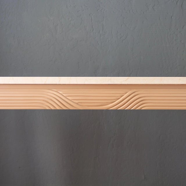 Taupe Postmodern Gabriella Crespi Style Split Reed Console Table For Sale - Image 8 of 13