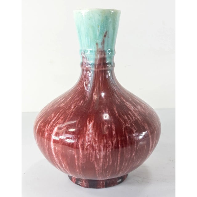 19th Century Belgian French Style Red Flambe Decorative Vase by Boch Freres For Sale - Image 10 of 10
