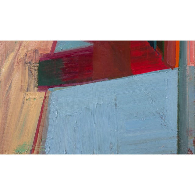 Corner Street No. 2 by Hiroshi Sato | Oil on Canvas Abstract depiction of a street corner with buildings. For Sale - Image 4 of 5