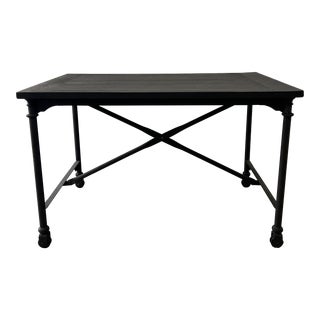 Restoration Hardware Wood & Iron Desk For Sale