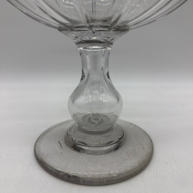 Glass Rare Antique Blown Flint Glass Compote, Pittsburgh, Circa 1830s For Sale - Image 7 of 18