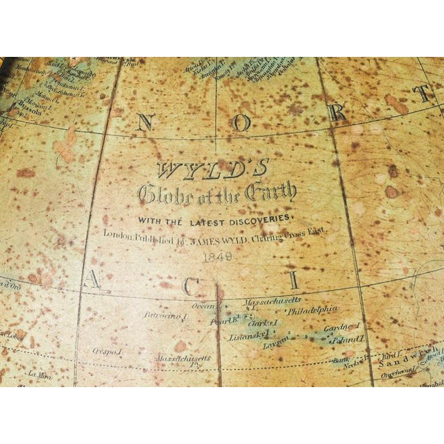 Antique Victorian Terrestrial Table Globe from Wyld's, 19th Century For Sale - Image 3 of 14
