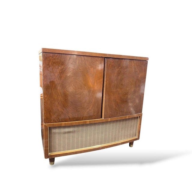 Vintage Walnut Radio Cabinet, 1950s For Sale - Image 3 of 9