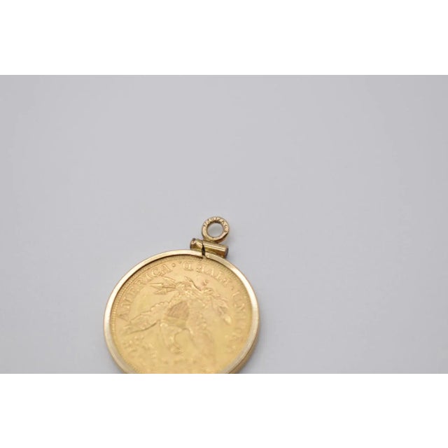 18k Gold 1901 Liberty Five Dollar Coin Pendant For Sale - Image 4 of 9