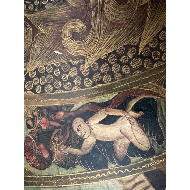 Unknown, Thangka Bhavachakra Wheel of Life Yama and Samsara, 1920s, Oil on Canvas For Sale - Image 4 of 10