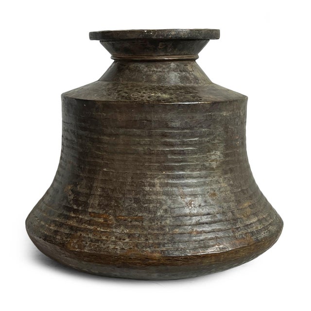 Antique bronze pot from Rambagh Palace, Jaipur. Original aged patina. Each is slightly unique and sold individually.