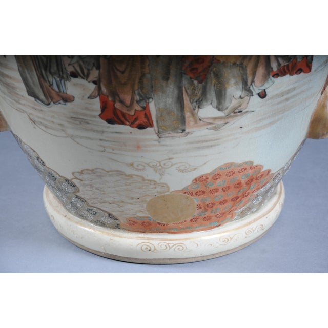Antique Meiji Japanese Satsuma Vase, 1890 For Sale - Image 9 of 18