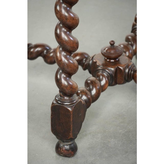 Antique English Walnut Side Table with Turned Legs and Octagonal Top, 1680 For Sale - Image 11 of 14