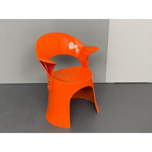 Mid-Century Modern Armchair in Orange Fiberglass by Nanna Ditzel for Domus Danica, 1960s For Sale - Image 3 of 8