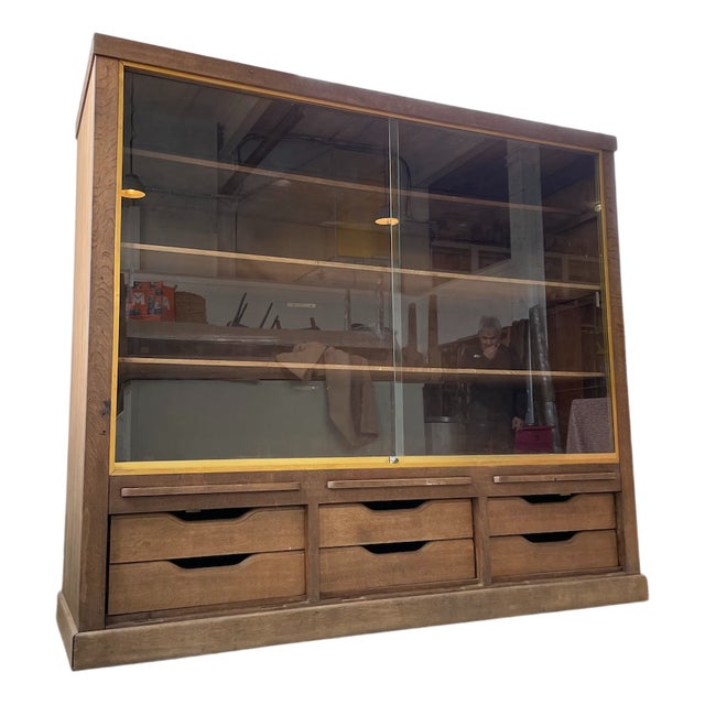 Oak Display Cabinet, 1950s For Sale