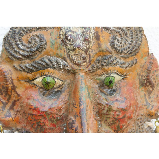 1960s Vintage Mexican Folk Art Painted Mask For Sale - Image 5 of 8