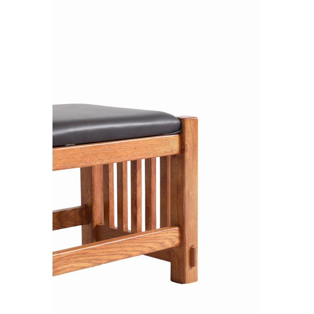 Wood Mission Oak Foot Stool - Spindles Micheals Cherry For Sale - Image 7 of 8