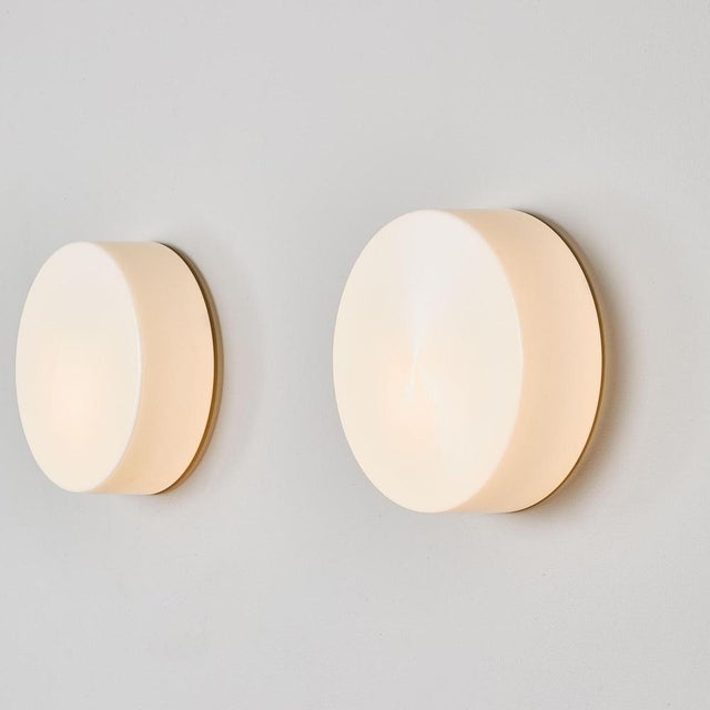 Czech Cake Tin Opaline Glass Wall Lamp, 1950s For Sale - Image 4 of 8