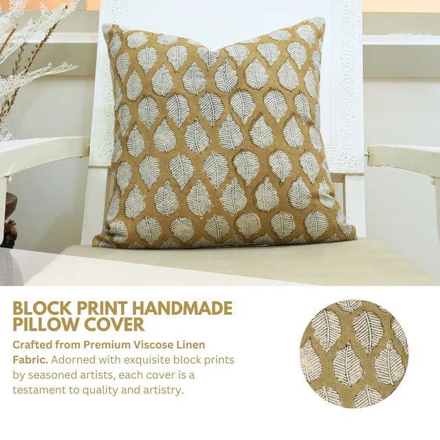 The Panchi cushion cover captures the lightness of flight with its hand block printed bird-inspired motif, evoking freedom...