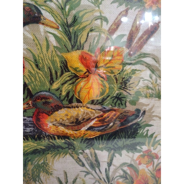 Custom Vintage One of a Kind Needlepoint Ducks in the Field Framed Gold Leaf Shadow Box Wall Art For Sale - Image 11 of 13