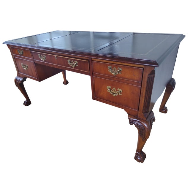Chippendale 1980s Hekman Writing Desk For Sale - Image 3 of 13