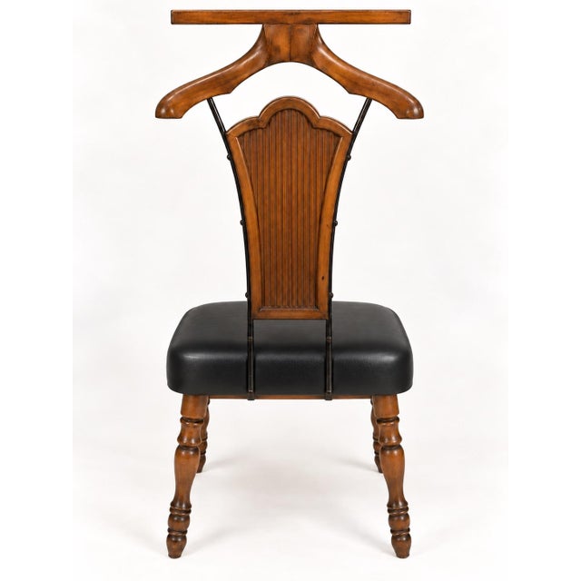 Black Vintage Babcock-Phillips Gentleman’s Valet Chair With New Black Leather Seat For Sale - Image 8 of 11