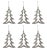 Modern Raw Aluminum Christmas Tree Ornaments, Nickel, Set of 6 For Sale - Image 3 of 3