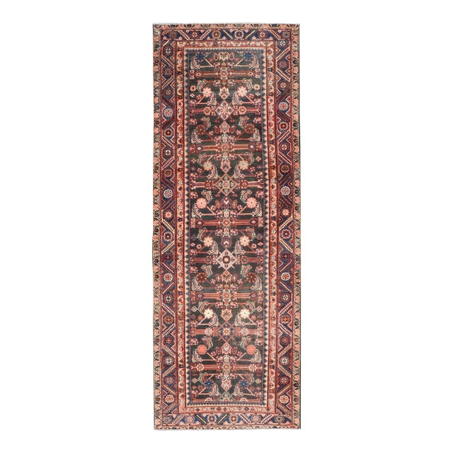Antique Persian Hamadan Runner With All-Over Sub-Geometric Floral Design For Sale