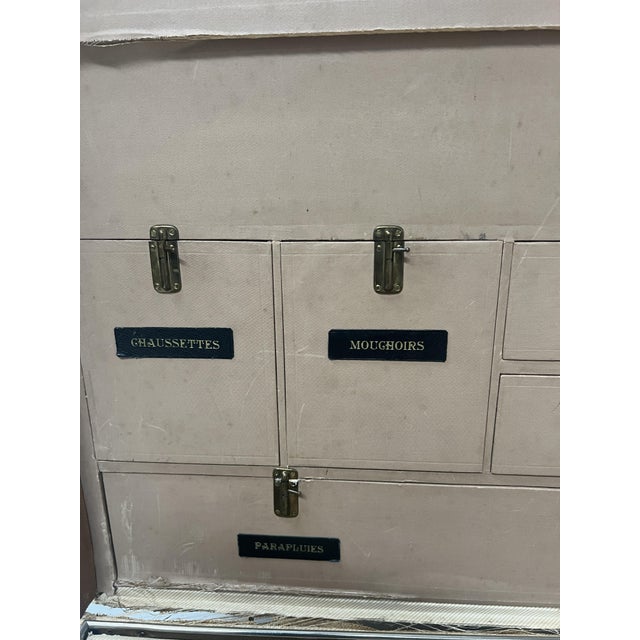 Antique Travel Trunk with Compartmentalized Interior For Sale - Image 9 of 16