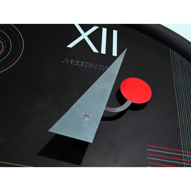 Metal 1986 Nicolai Canetti Modern Time Postmodern Wall Clock For Sale - Image 7 of 10