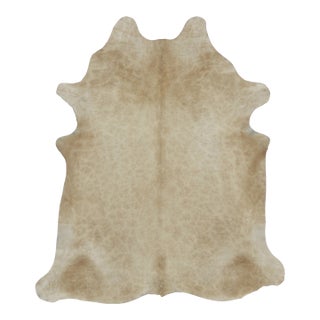 Rug & Kilim’s Contemporary Cowhide Rug With Natural Texture in Soft Beige & Brown For Sale