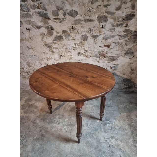Antique French Drop-Leaf Table in Walnut, 1800s For Sale - Image 17 of 17