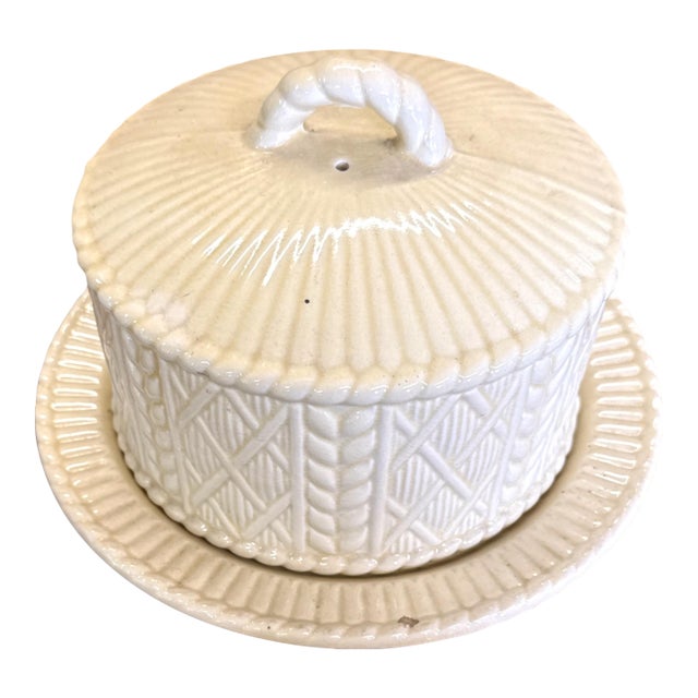 Antique English Taunton Vale Ceramic Cheese Dome For Sale
