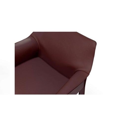 Mid-Century Cab 413 Chair in Saddle Leather & Steel from Mario Bellini For Sale - Image 6 of 11