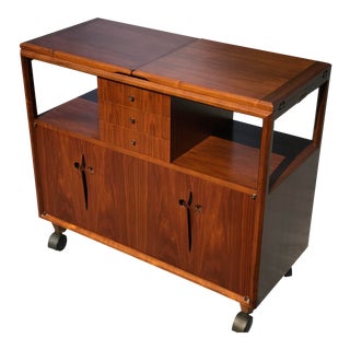 1960s Vintage Edmund Spence Swedish Modern Serving Cart For Sale