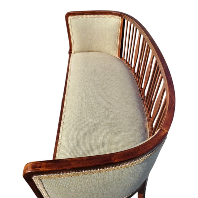 1920s Edwardian English Window Bench Refinished Upholstered Seat For Sale - Image 14 of 18